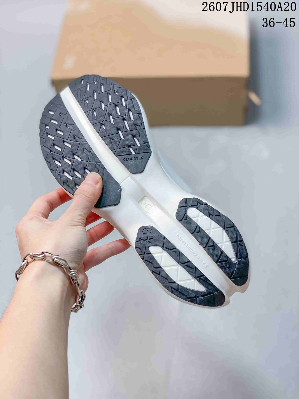 On Cloudmonster 3 Running Sneakers in Hyper White Gray - product image from the listing.