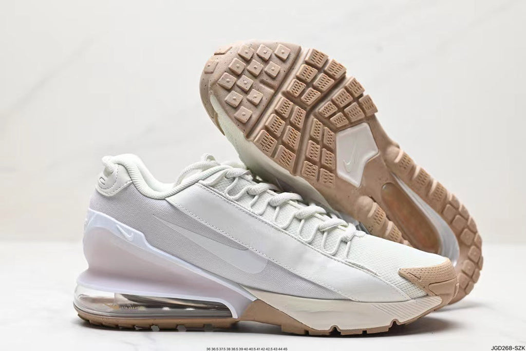 Khaki and White Nike Air Max 270 React ENG Sneakers - product image from the listing.