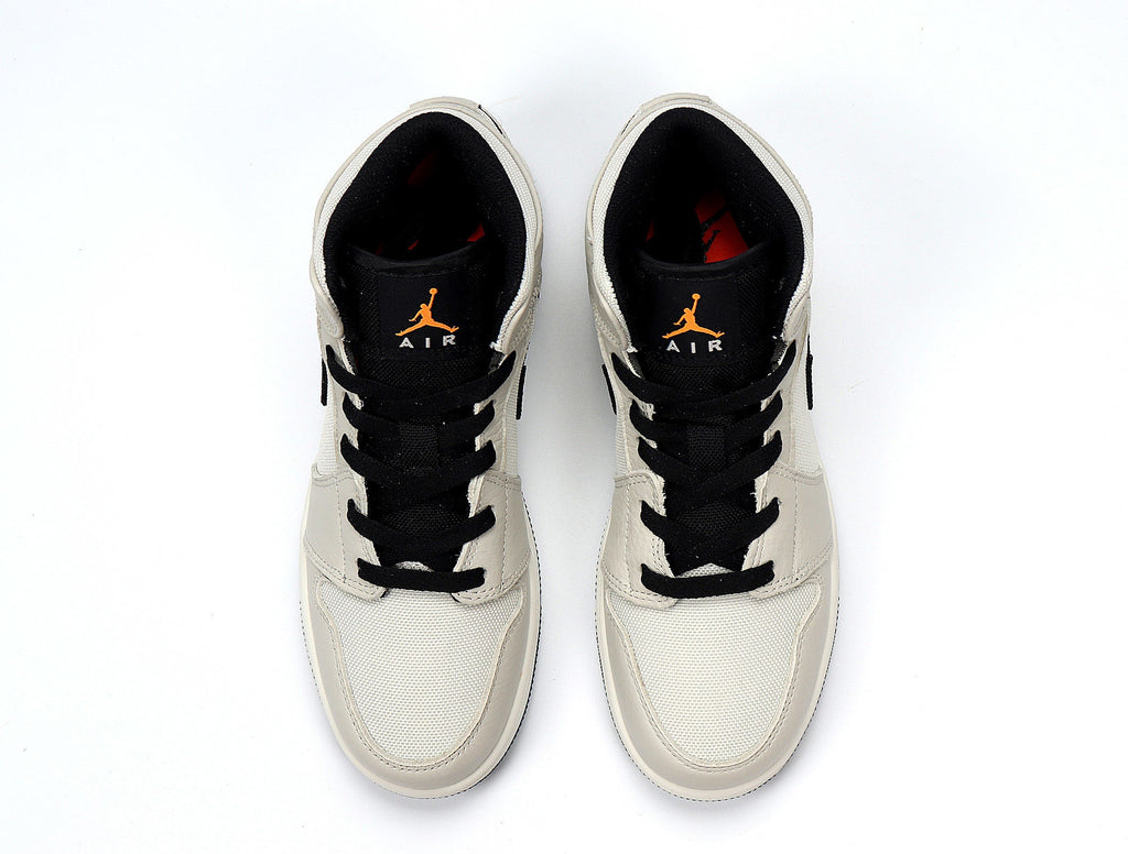 Light Smoke Grey and Black Jordan 1 Retro High OG Sneakers - product image from the listing.