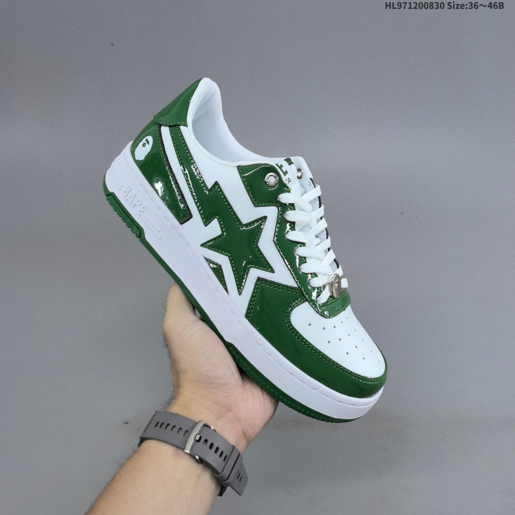 BAPE SK8 STA Low-Top Sneakers in Blue or in Green - product image from the listing.