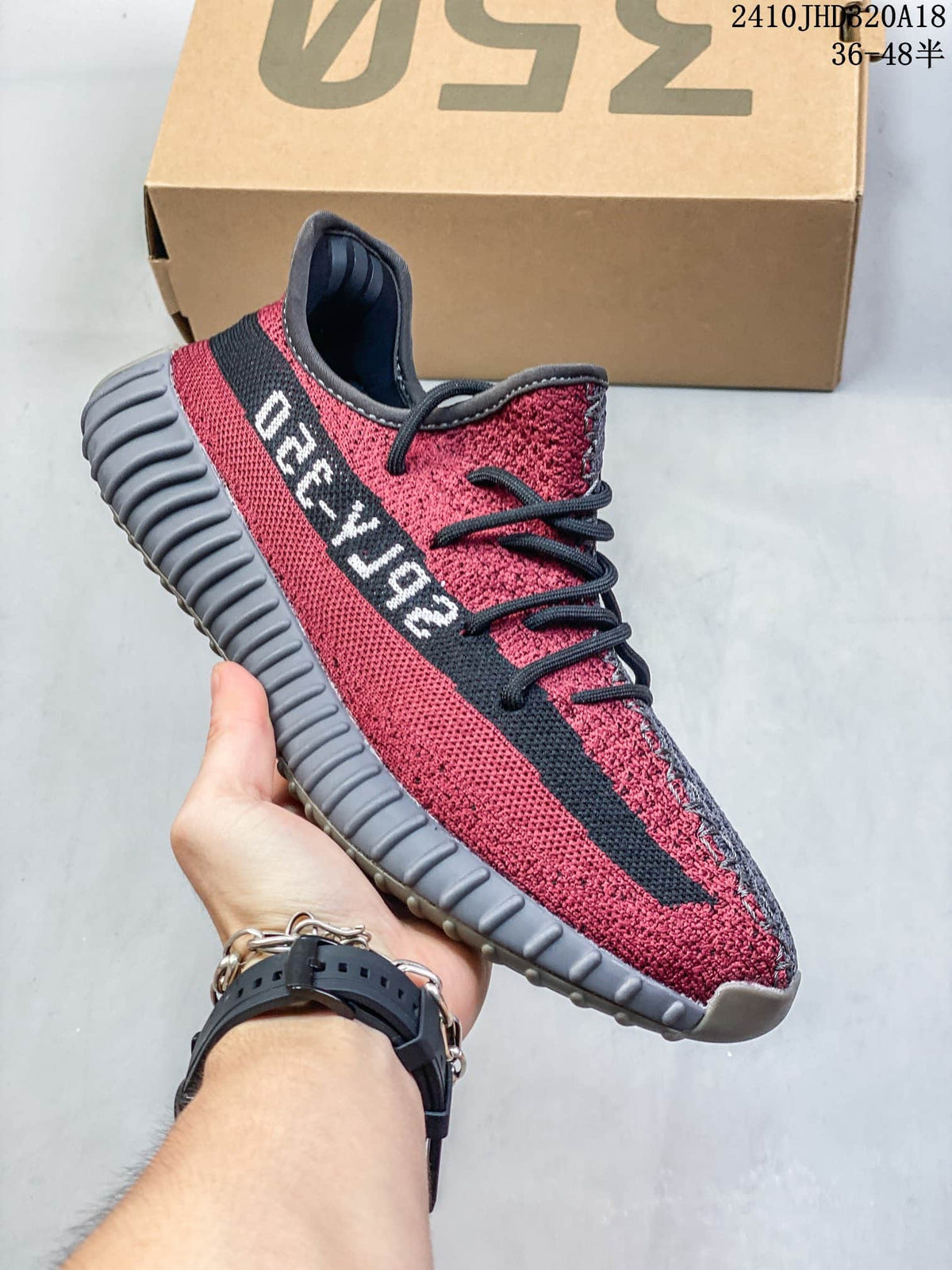 Adidas Yeezy Boost 350 V2 Sneakers in Red Gray 2410JHD320A18 - product image from the listing.