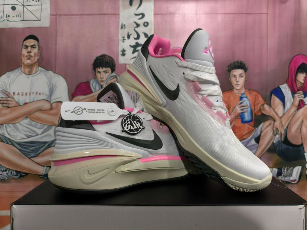 Nike LeBron Basketball Shoes in White Pink Black - product image from the listing.