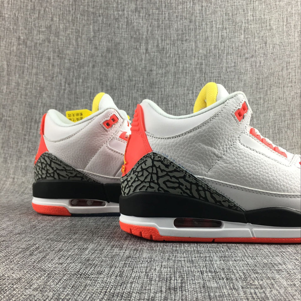 Air Jordan 3 White, High-Top Sneakers in Red and Black - product image from the listing.