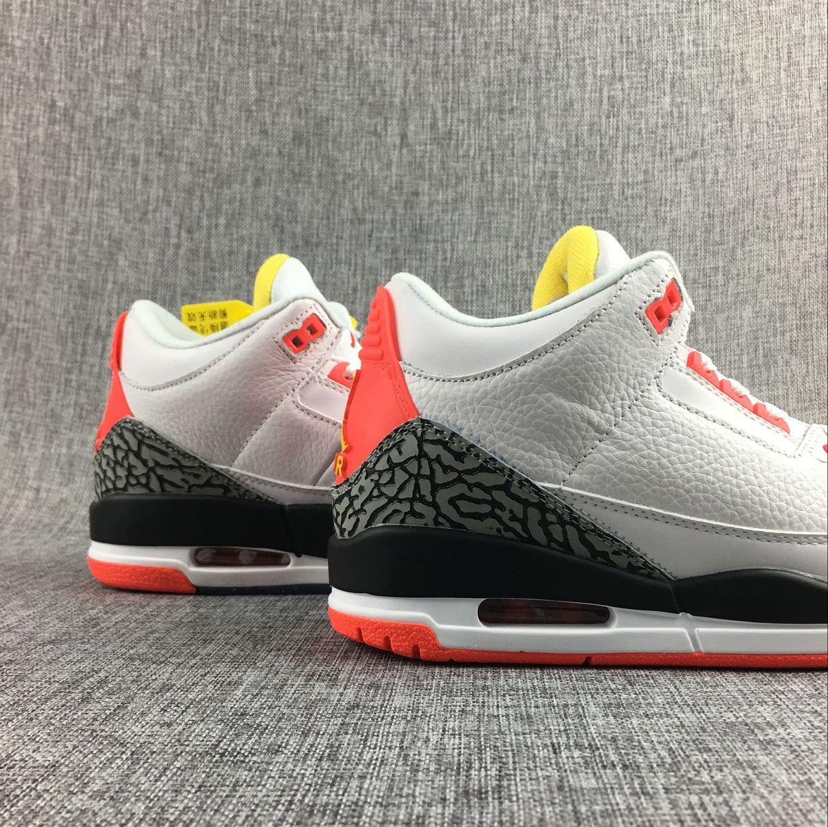 Air Jordan 3 White, High-Top Sneakers in Red and Black - product image from the listing.