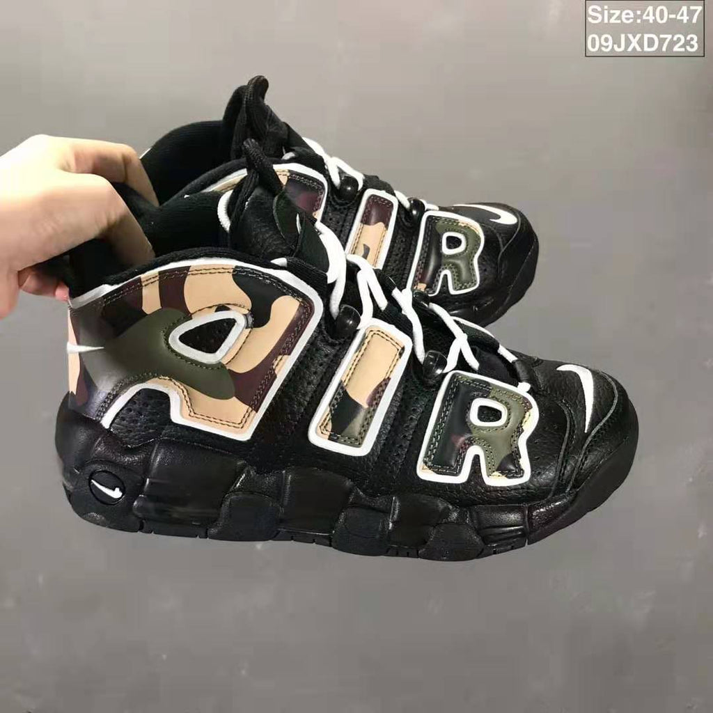 Nike Air More Uptempo Black Camo Trainers 09JXD723 - product image from the listing.