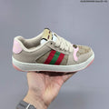 Beige and Pink Gucci Screener Low-Top Sneakers - product image from the listing.