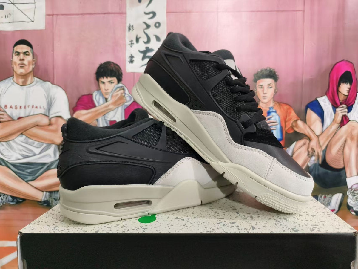 Nike Air Jordan 4 RM Sneakers, in Cream and Black - product image from the listing.