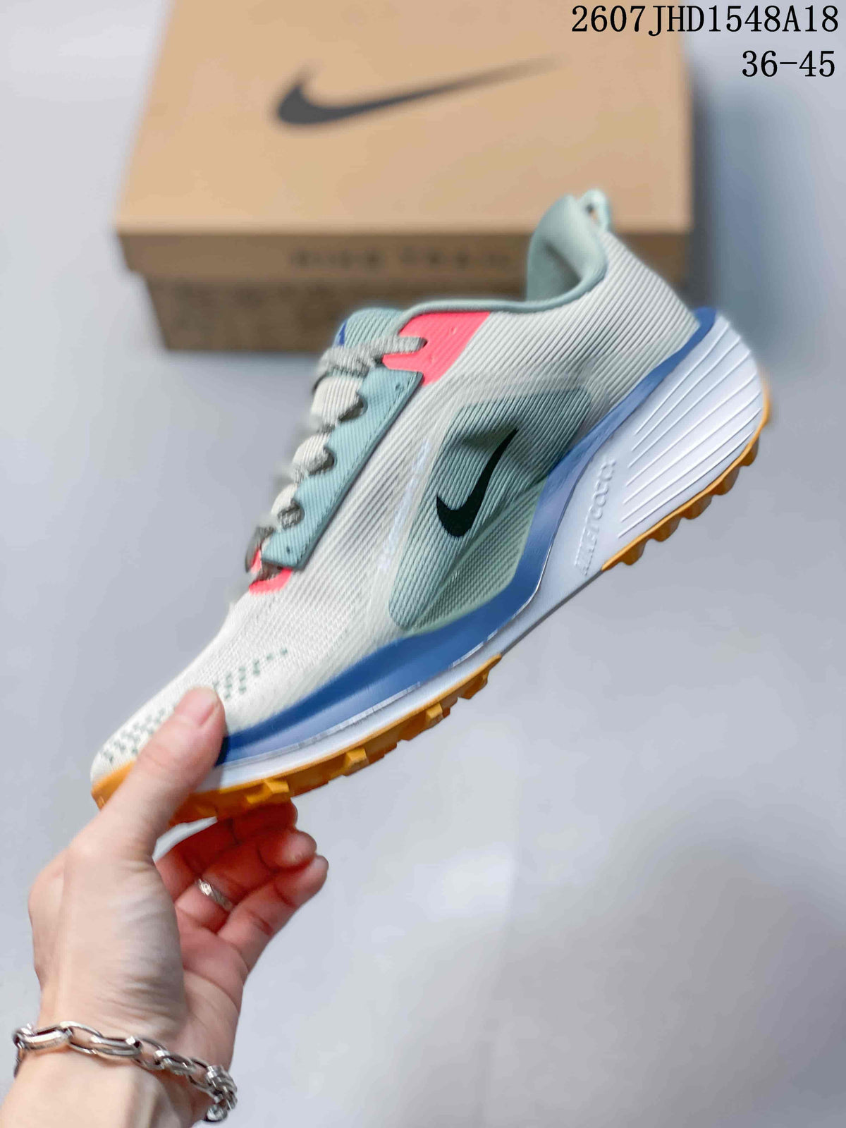 Nike ReactX Pegasus ACG Trail 6 Trail Sneakers in Gray Blue - product image from the listing.