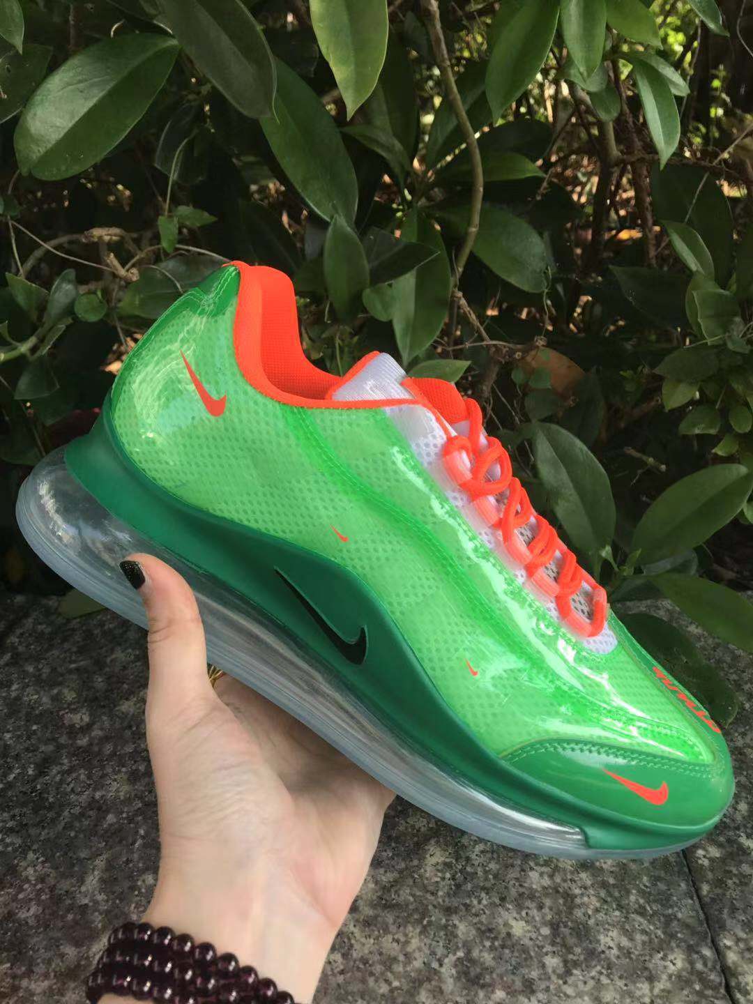 Nike Air Max 720 Sneakers in Green and Orange - product image from the listing.