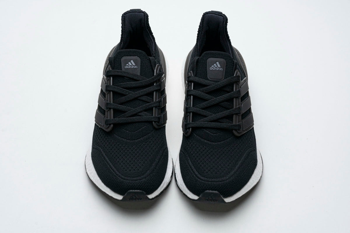 adidas UltraBoost 21 Running Shoes in Black White FY0306 - product image from the listing.