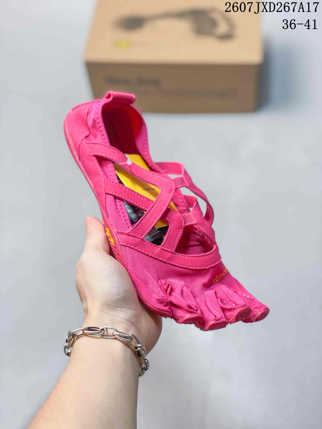 Women's Vibram Five-Finger Training Shoes Pink 2607JXD267A17 - product image from the listing.