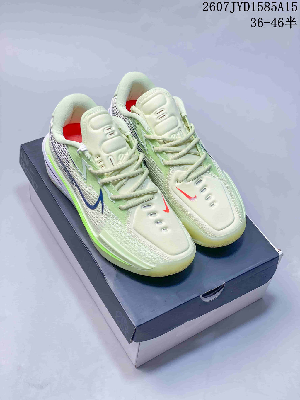 Nike Beyond Basketball Shoes in White Green 2607TYD1585A15 - product image from the listing.
