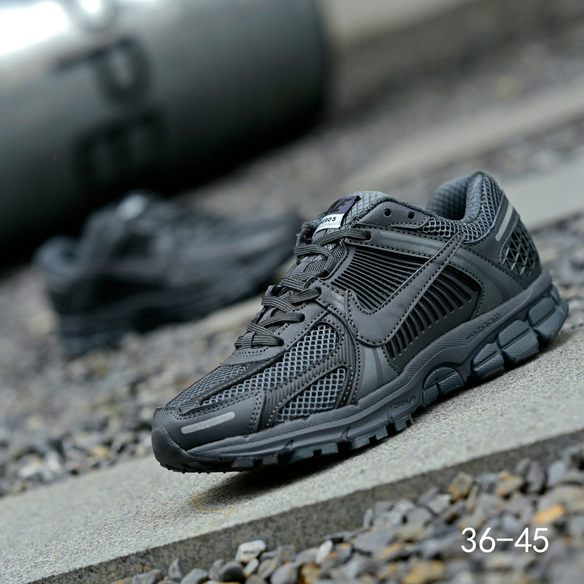 Charcoal Grey Nike Air Zoom Vomero 5 Sneakers - product image from the listing.