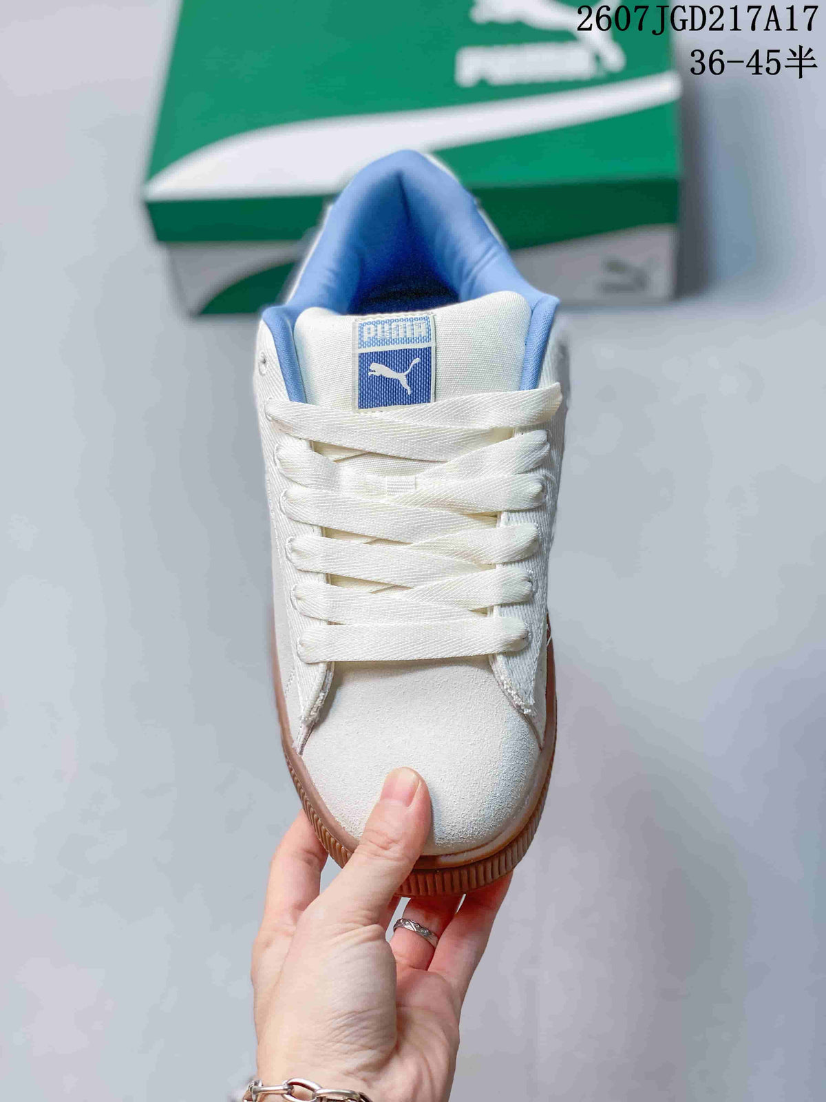 PUMA Suede XL Crush Sneakers in White Blue Gum 2607JGD217A17 - product image from the listing.