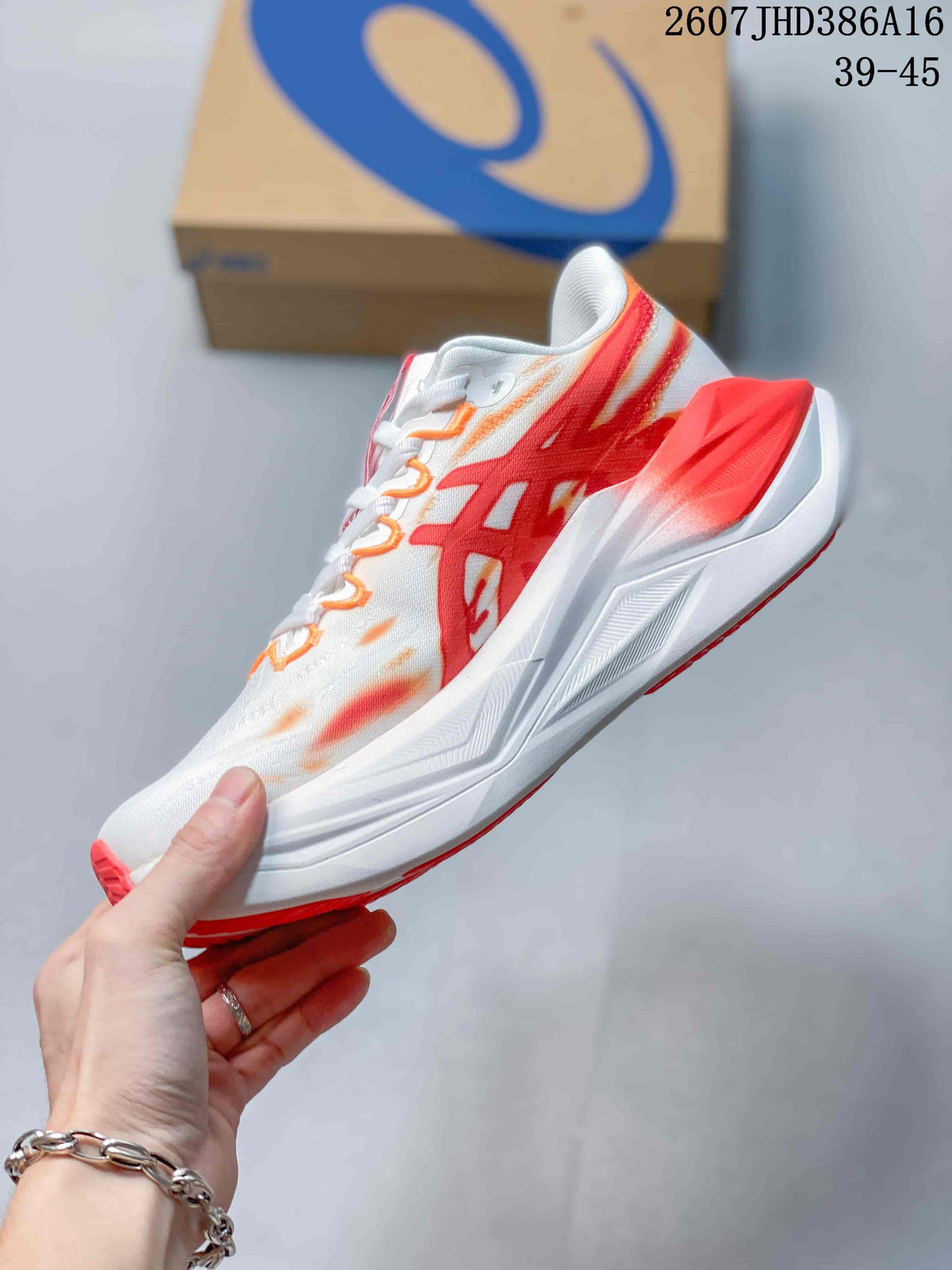 ASICS SUPERBLAST 3 Running Shoes in White Red Yellow 1013A188-003 - product image from the listing.