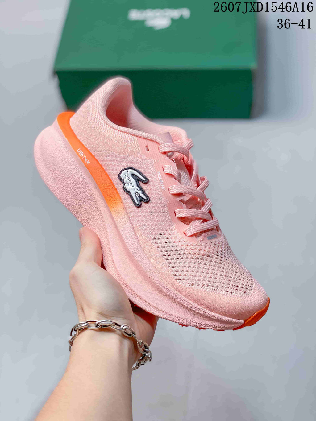 Lacoste Neo Run Low-Top Sneakers in Pink Orange - product image from the listing.