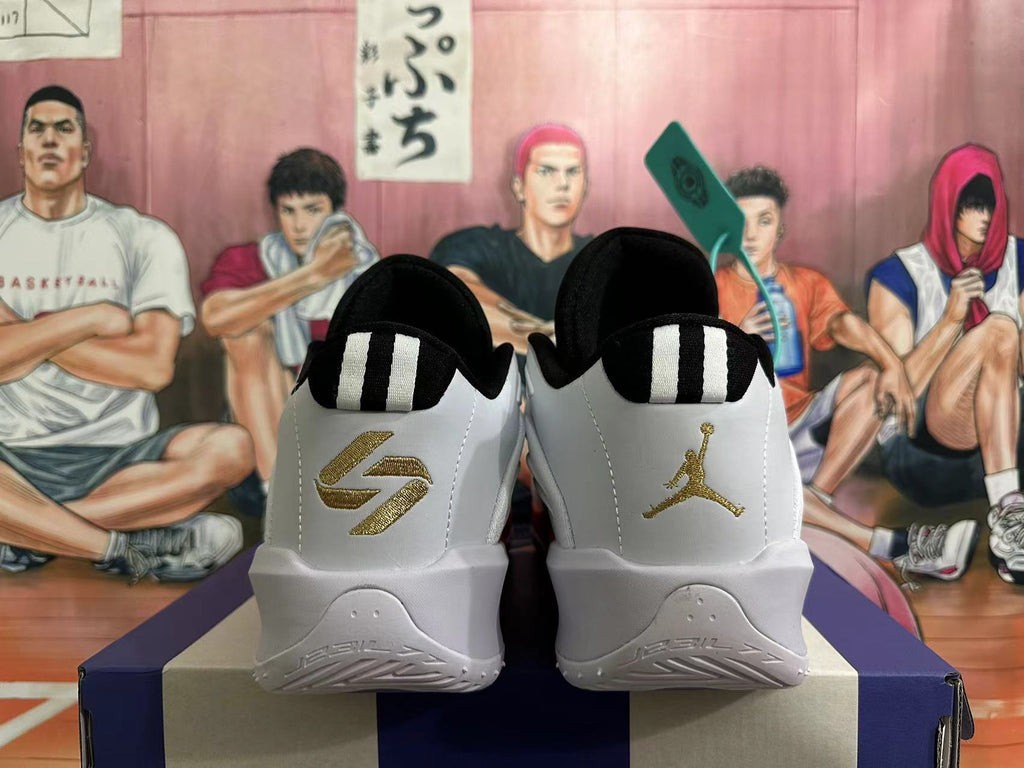 Jordan Luka 3 Basketball Shoes in White Black Grey - product image from the listing.