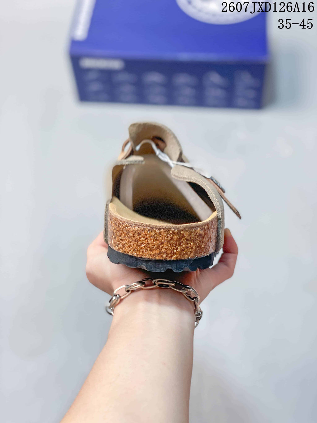 Birkenstock Boston Closed-Toe Mule in Taupe - product image from the listing.