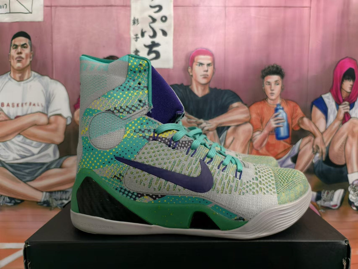 Nike Super Soldier Basketball Shoes, in Gray Green and Purple - product image from the listing.