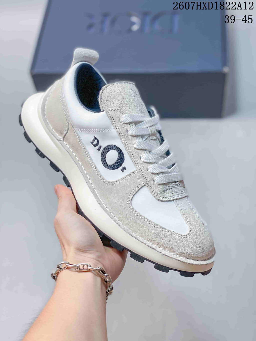 Dior Squash Retro Suede Trainers White Style 2607HXD1822A12 - product image from the listing.