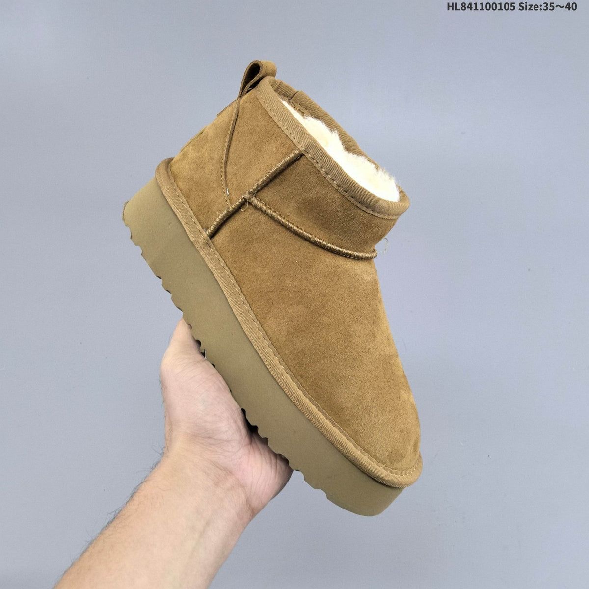 Chestnut UGG-Style Mini Platform Winter Boots - product image from the listing.
