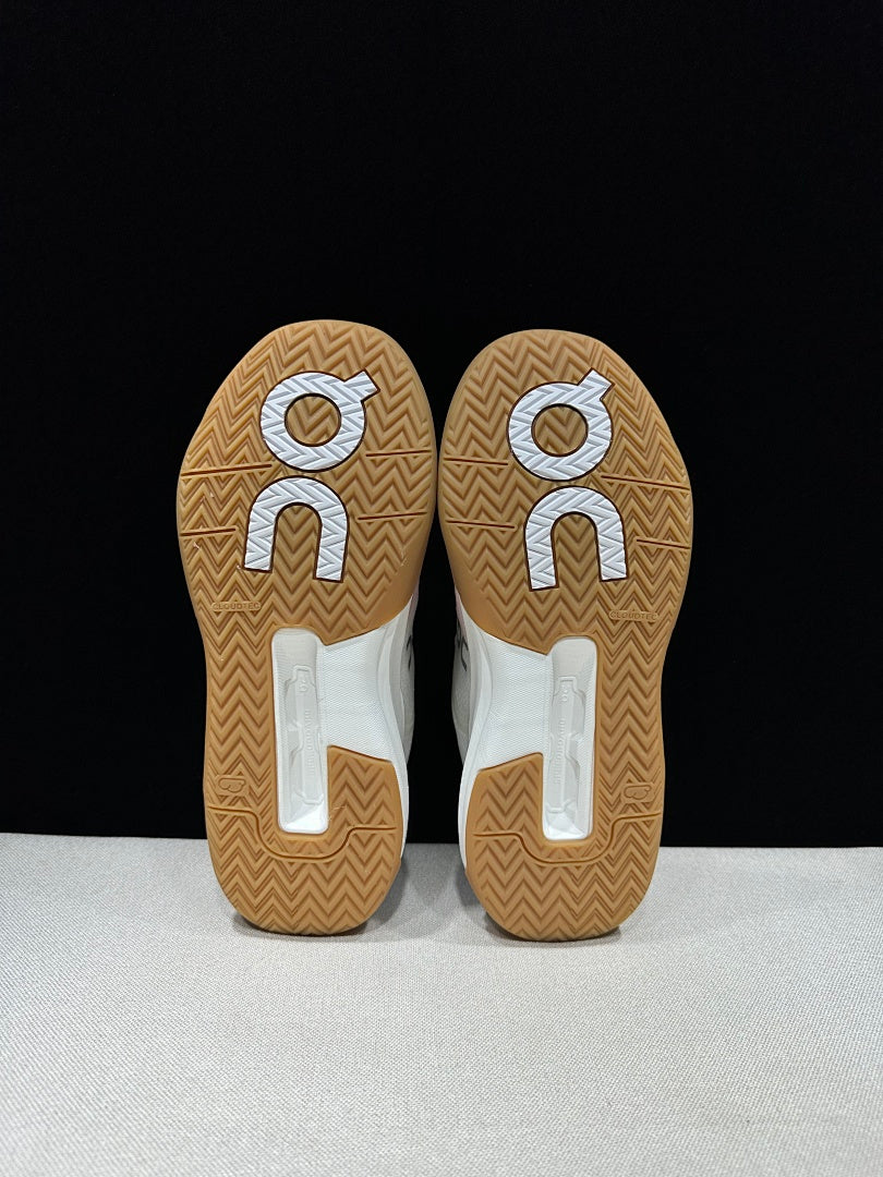 On The Roger Advantage Pro Tennis Shoes, in White Blue Pink - product image from the listing.