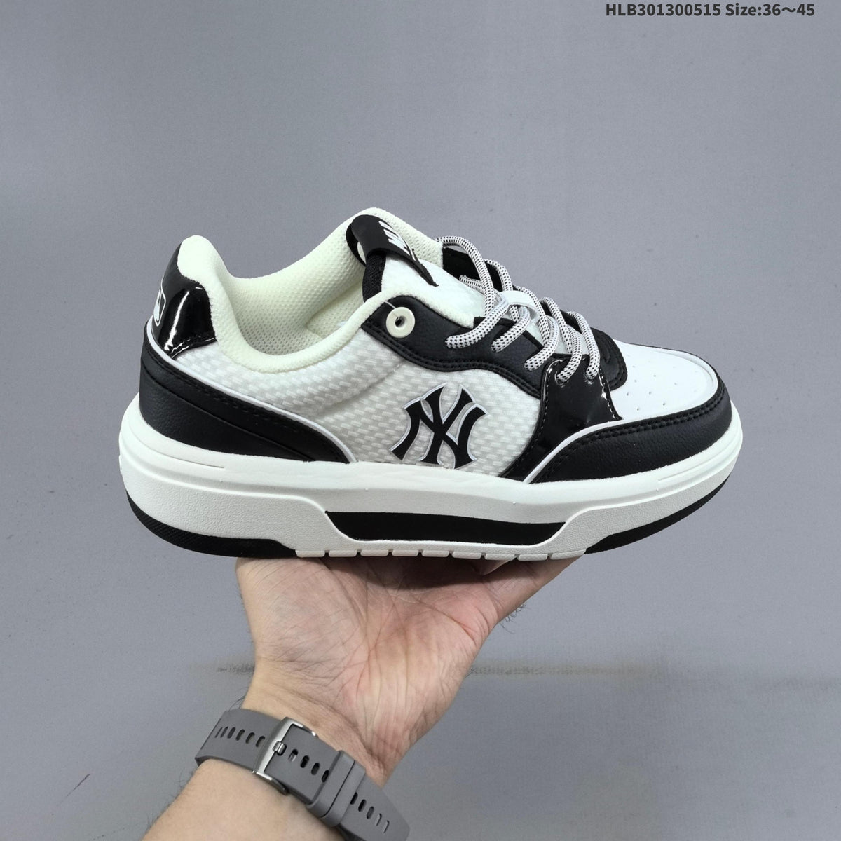 MLB Chunky Liner Low-Top Sneakers, in Black and White - product image from the listing.