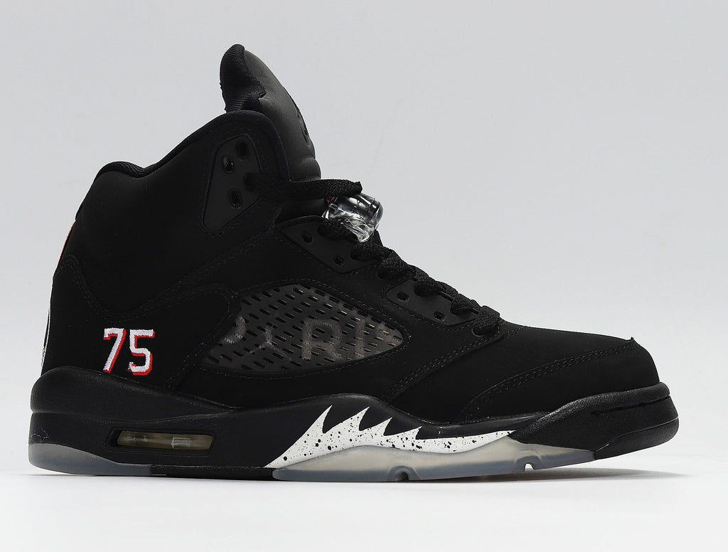 Air Jordan 5 Retro High-Top Sneakers in Black Silver AV9175-001 - product image from the listing.