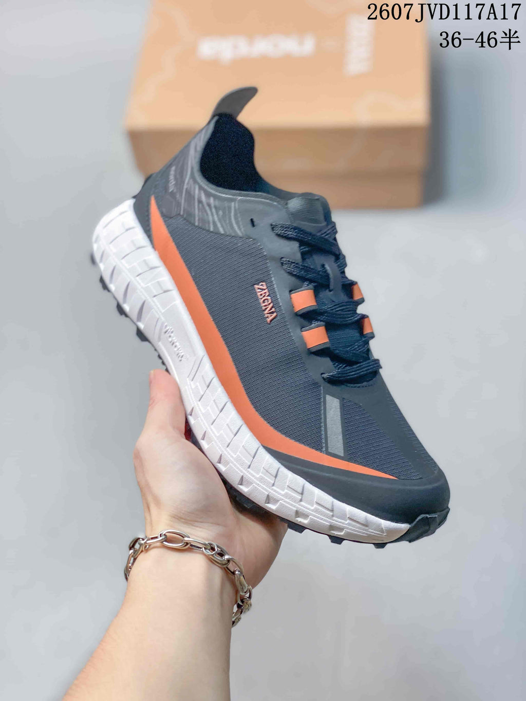 NORDA 001 G+ Trail Sneakers in Black Orange 2607JVD117A17 - product image from the listing.