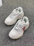 MLB White Chunky Lace-Up Trainers with Red Side Logo - product image from the listing.