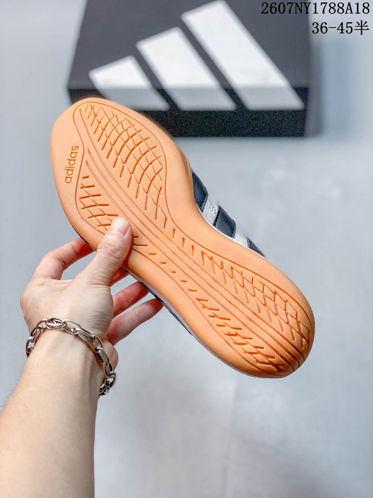 adidas Adipista Trainers in White Navy Gum EG8662 - product image from the listing.