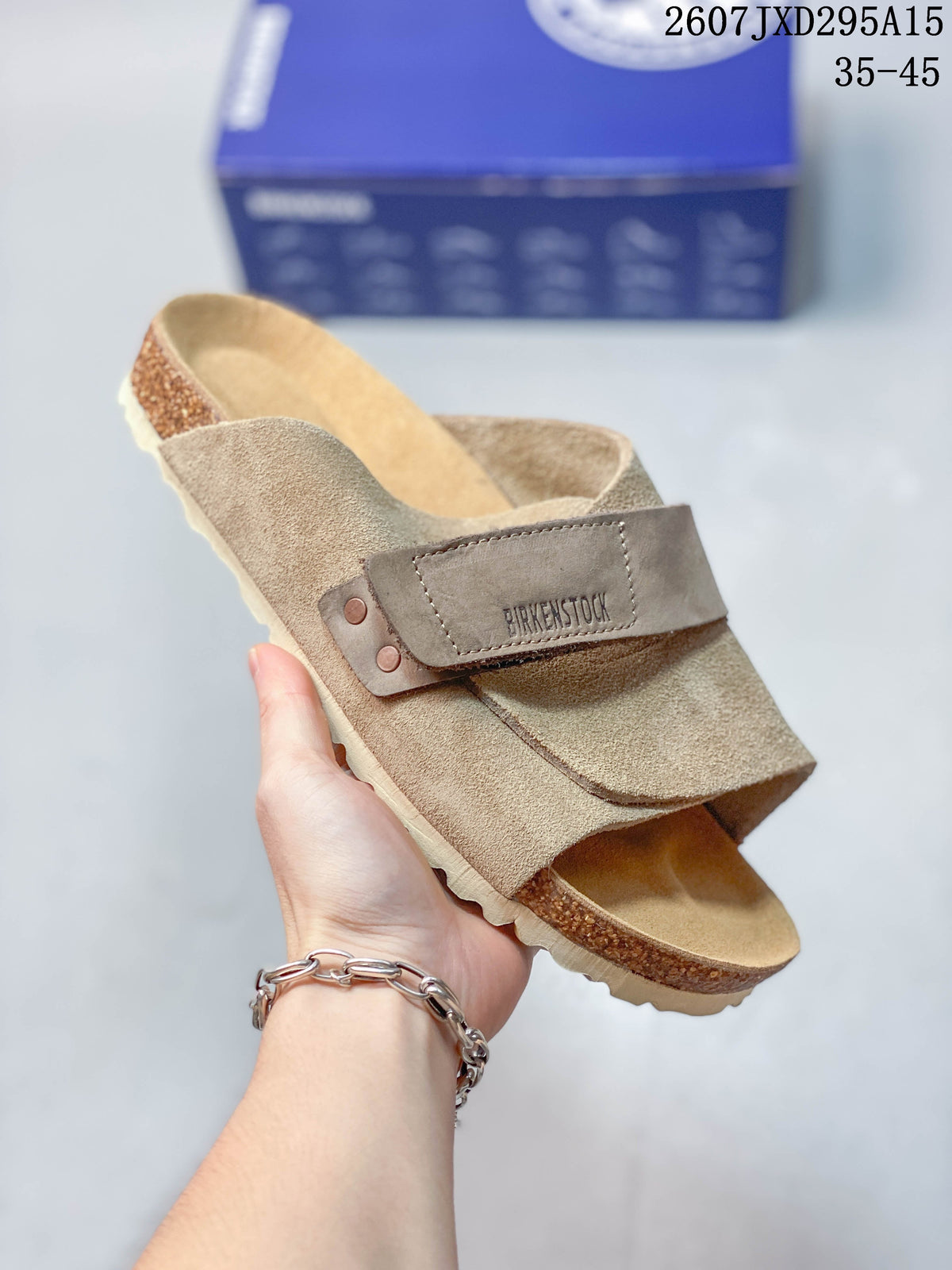 Boston Suede Sandals Taupe Style 2607JXD295A15 by Birkenstock - product image from the listing.