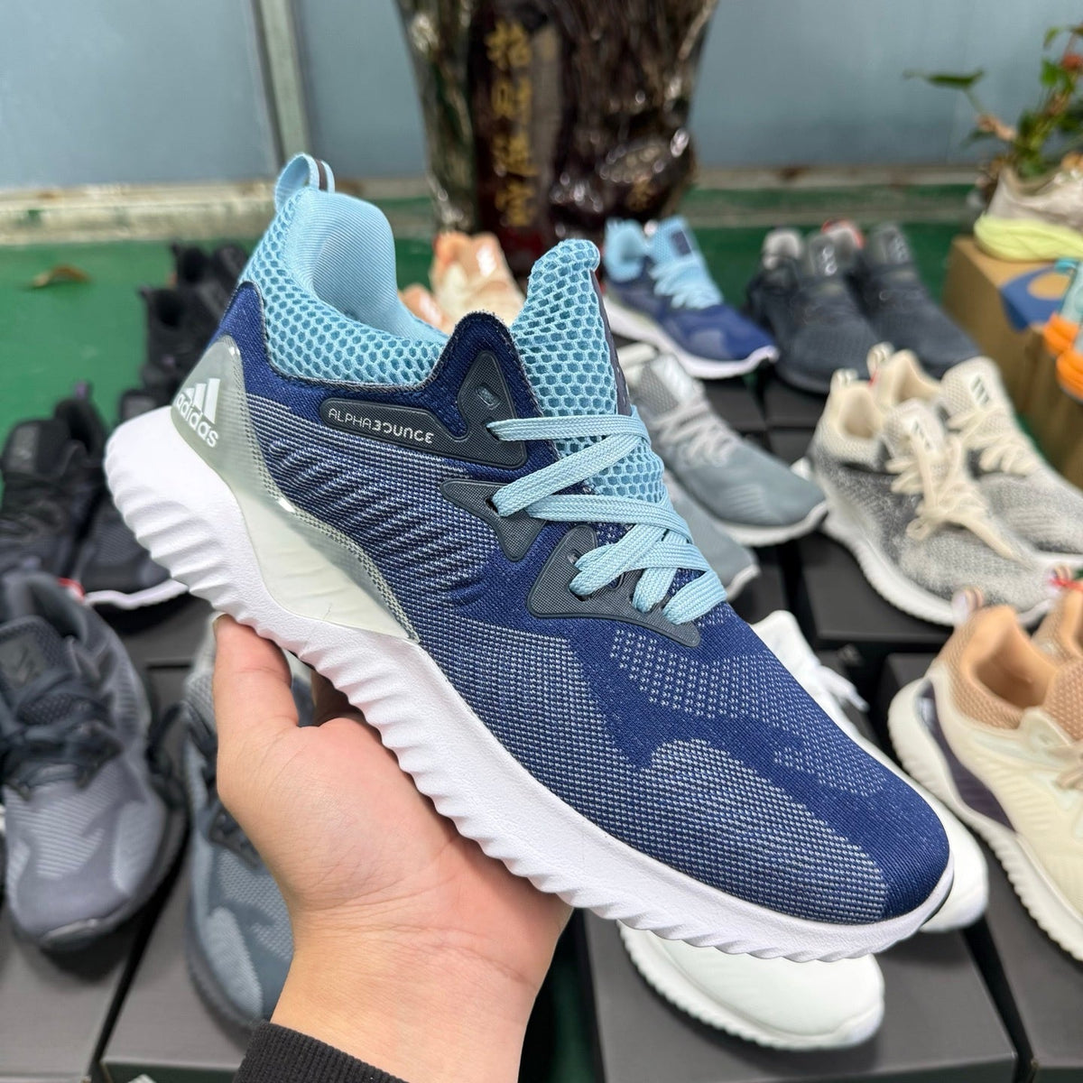 Navy Blue adidas Alphabounce HPC AMS M Sneakers - product image from the listing.