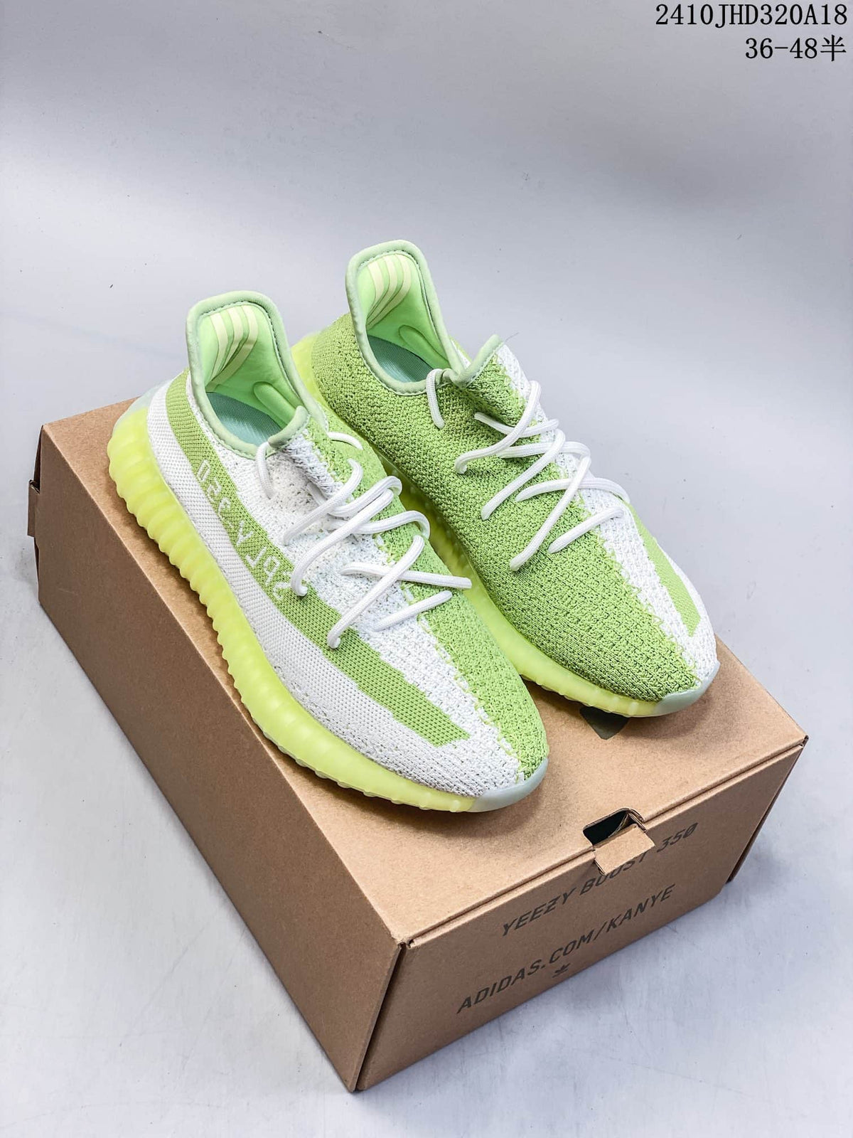 Adidas Yeezy Boost 350 V2 Sneakers in Green White - product image from the listing.