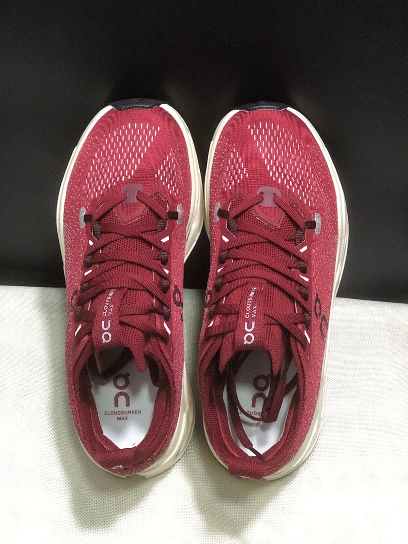 On Cloudsurfer Max Sneakers in Burgundy - product image from the listing.