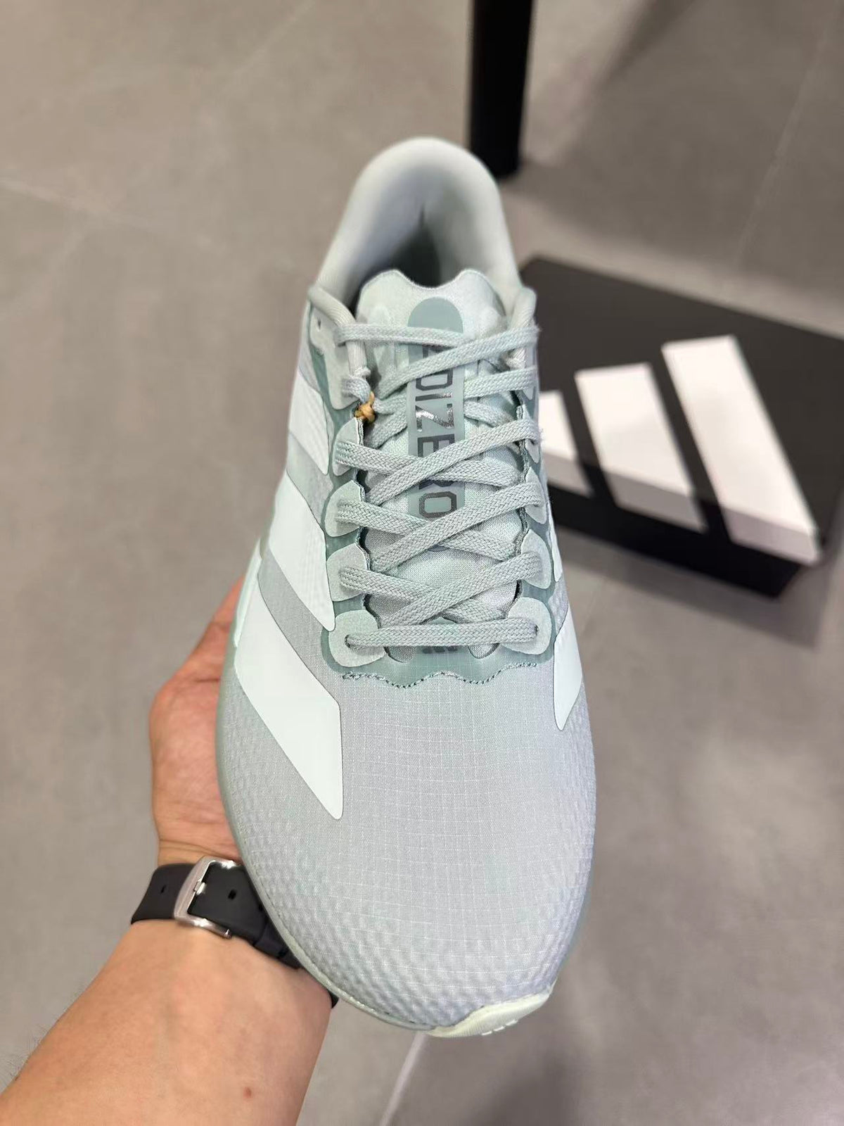 Adidas Lightstrike Pro Running Shoes, in Pale Green - product image from the listing.