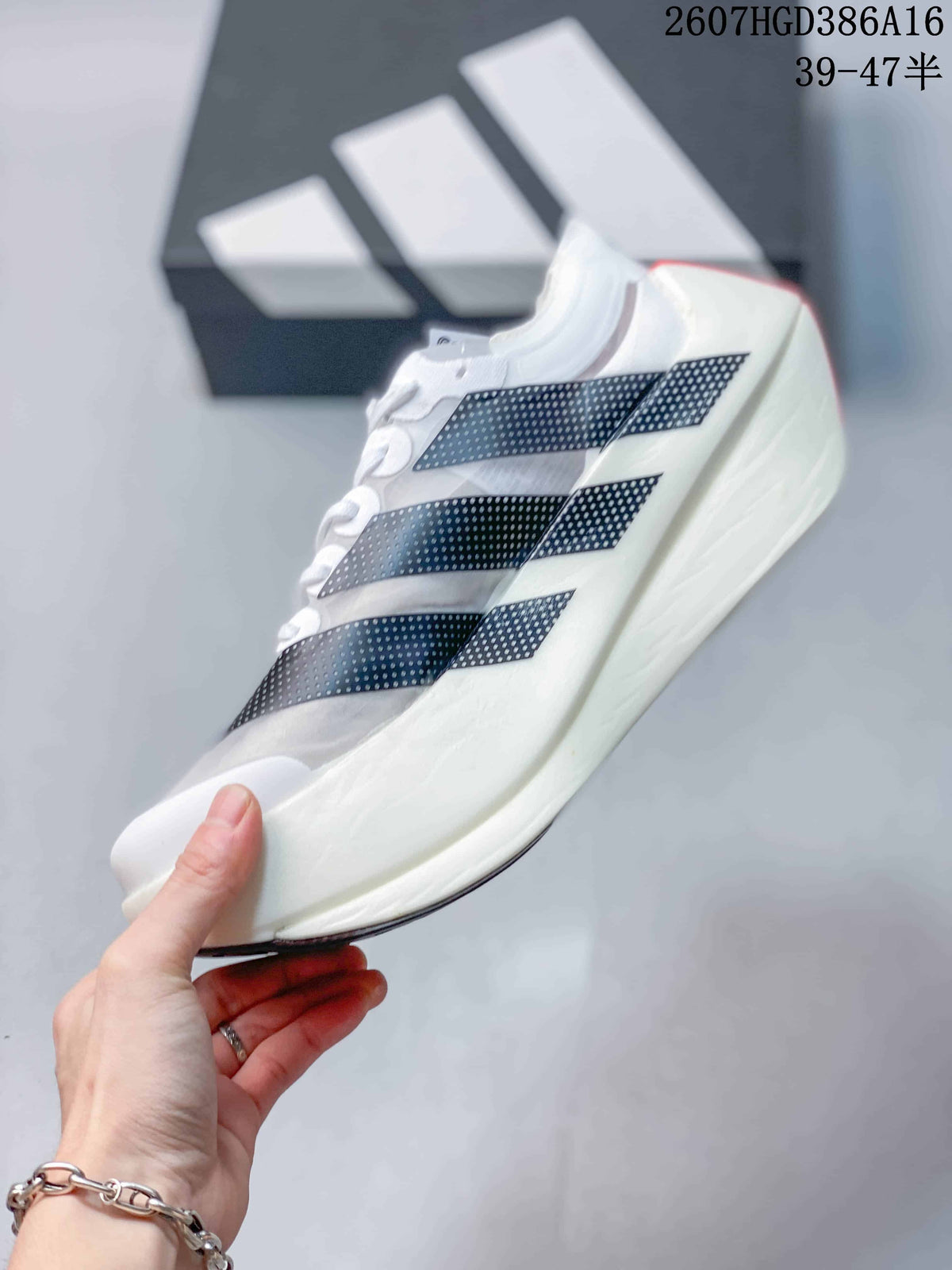 adidas Adizero Prime X Evo Running Shoes in White Black - product image from the listing.