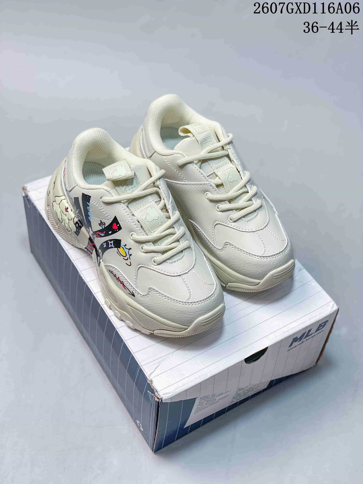 Cream Beige MLB Big Ball Chunky Doodle Dog Sneakers - product image from the listing.