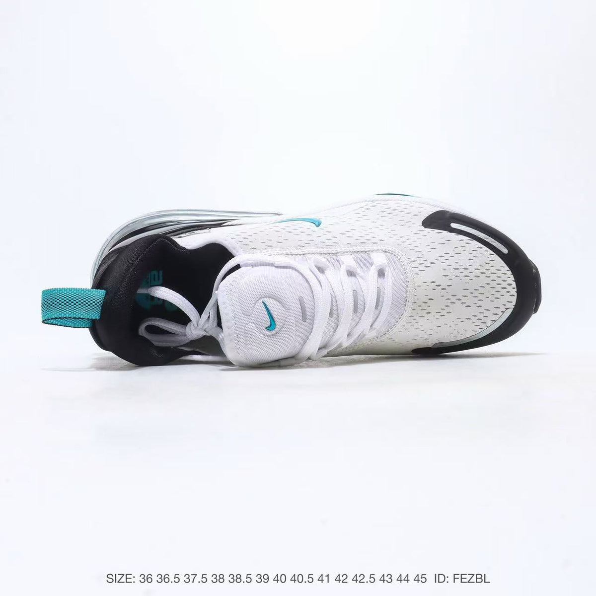 Nike Air Max 270 Sneakers in White Black Teal - product image from the listing.