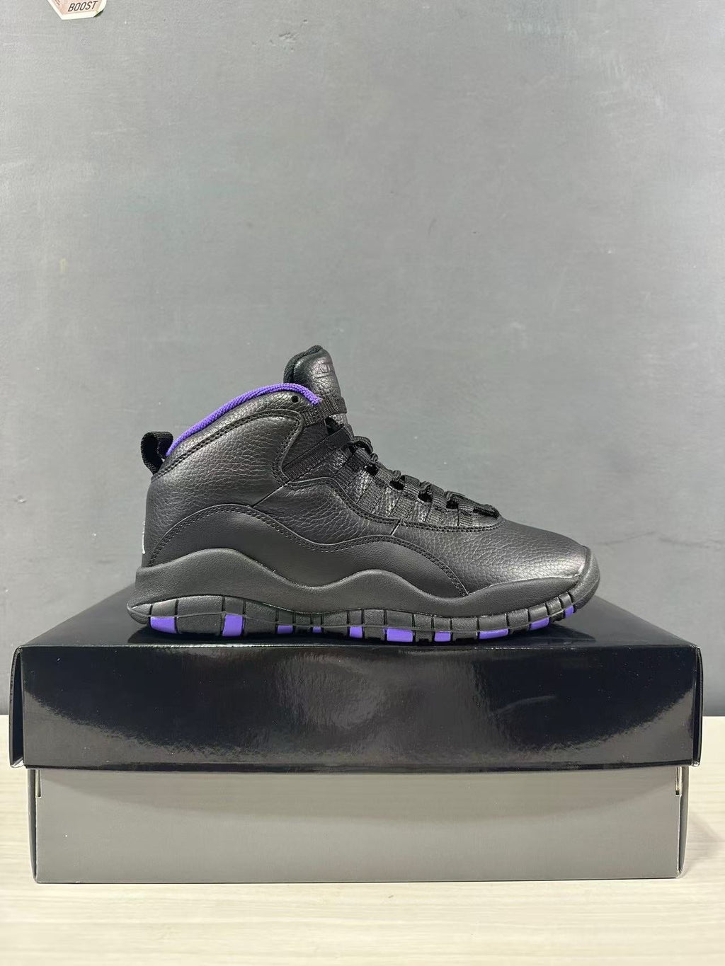 Air Jordan 10 High-Top Sneakers Black Purple 130209-051 - product image from the listing.