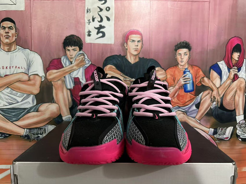Nike Basketball Shoes in Black Pink and Teal - product image from the listing.