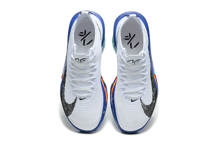Nike ZoomX Running Shoes, in White Blue and Orange - product image from the listing.