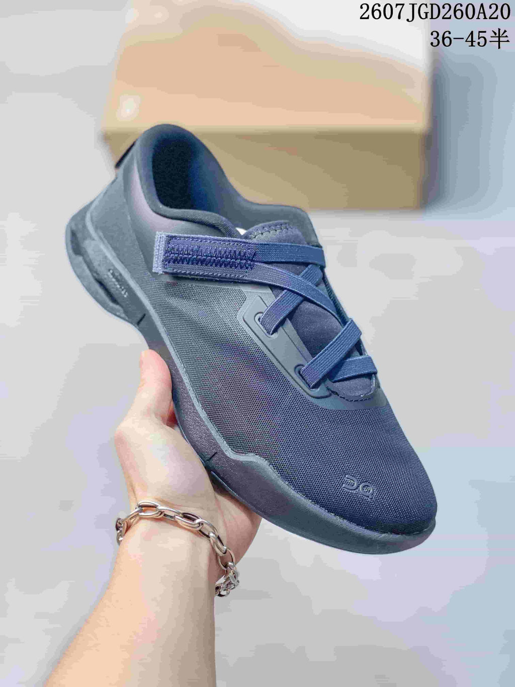 On Cloudnova Moon Sneakers in Navy, in Pink and White - product image from the listing.