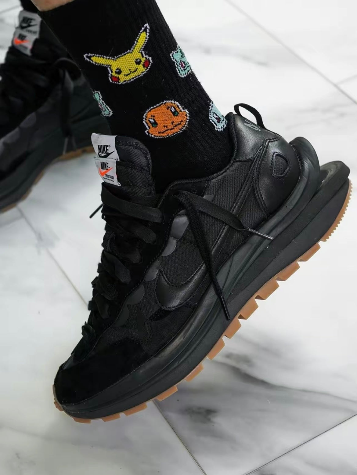 Nike x sacai VaporWaffle Sneakers in Black DD1875-001 - product image from the listing.