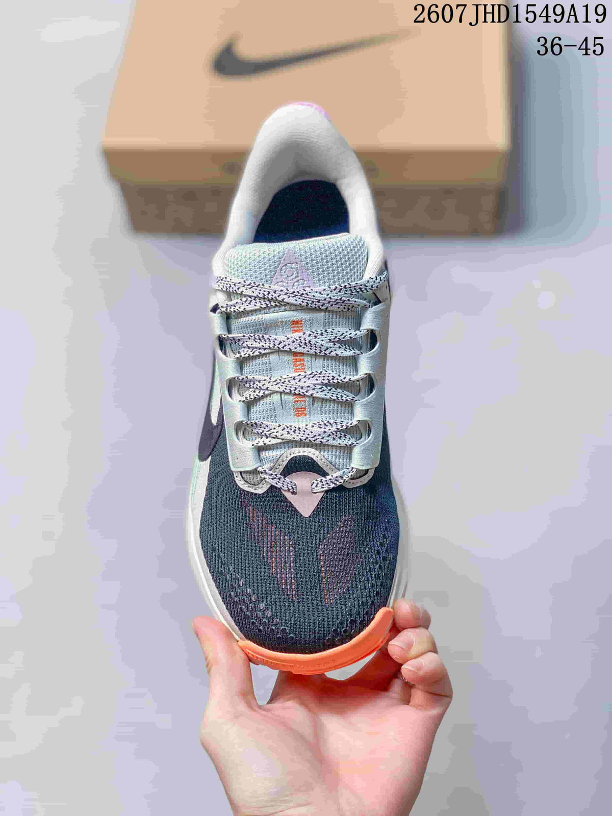 Nike Zoom Fly 5 Running Shoes in Navy White Orange - product image from the listing.