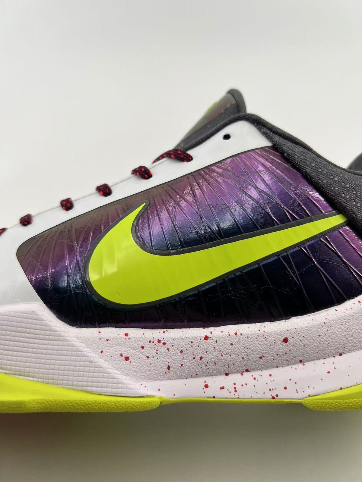 Nike Kobe 5 Protro Basketball Shoes in White Purple Volt CD4991-100 - product image from the listing.