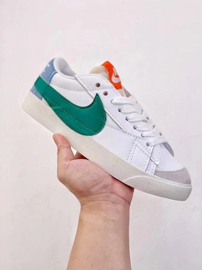Nike Blazer Low '77 Sneakers in White Green - product image from the listing.