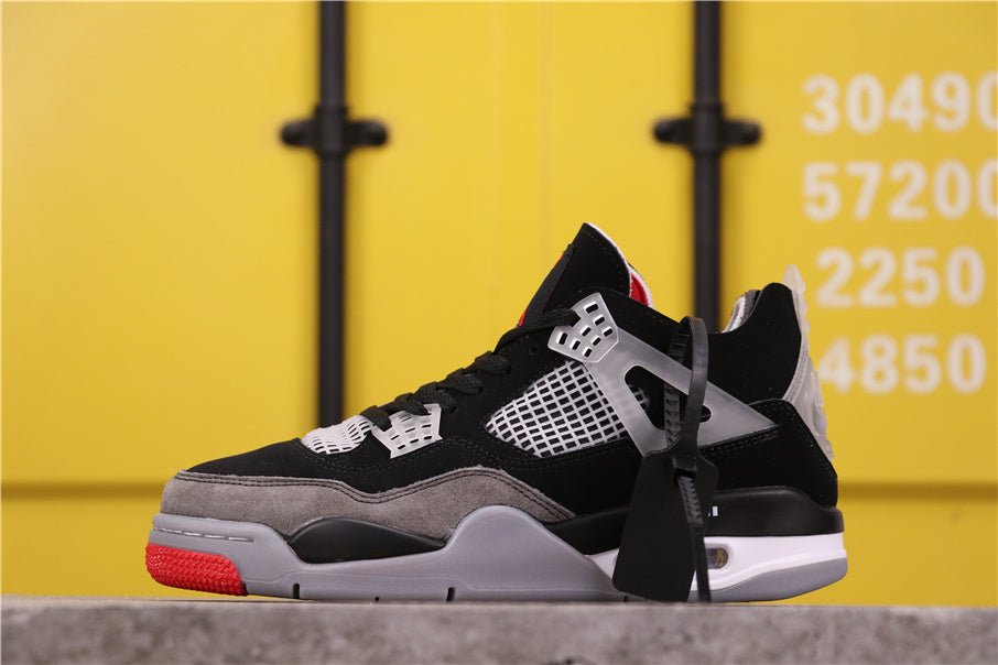 Air Jordan 4 Sneakers in Black Grey Red AQ9129-412 - product image from the listing.