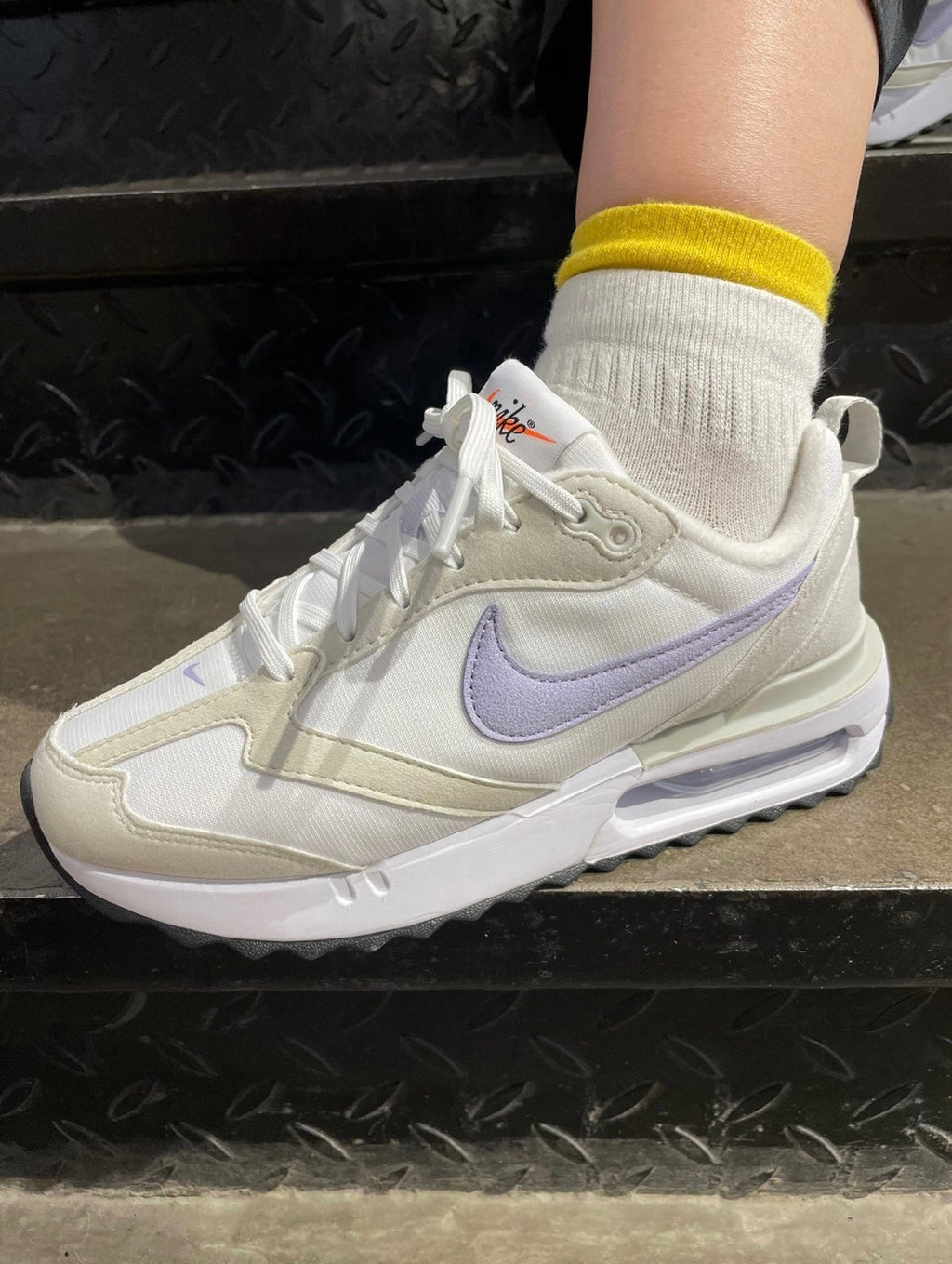 Nike Air Max Dawn Sneakers in White Grey Purple DC4068-100 - product image from the listing.