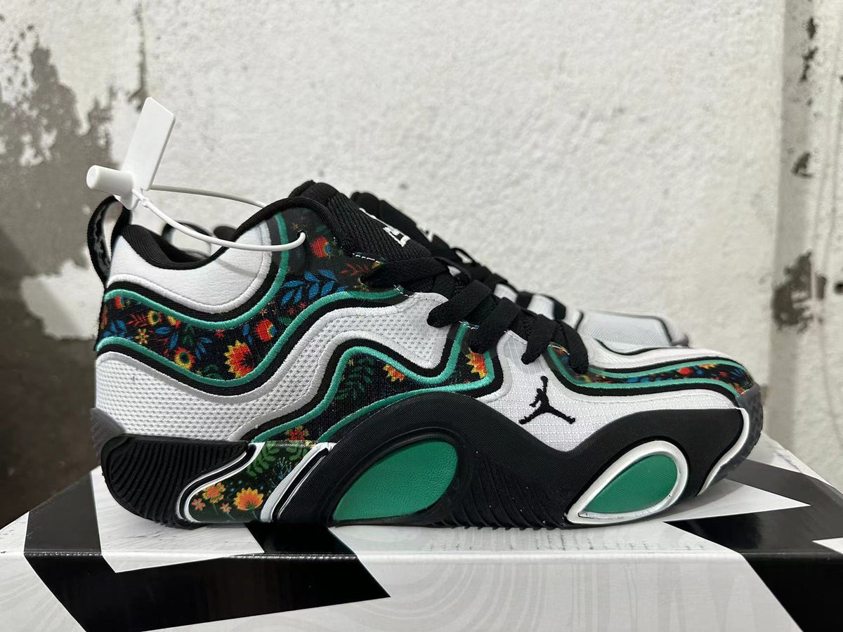 Jordan Luka 1 Basketball Footwear Black White Green Floral - product image from the listing.